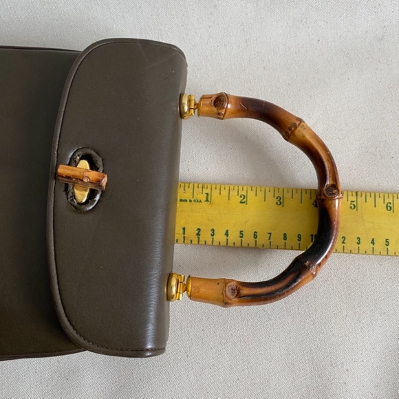 Vintage Meyers Purse Accordian Brown Bamboo Handle Tiki Mid Century Handbag - Picture 14 of 14